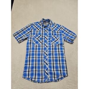 Wrangler Shirt Mens Small Pearl Snap Western 20x Competition Advanced Comfort